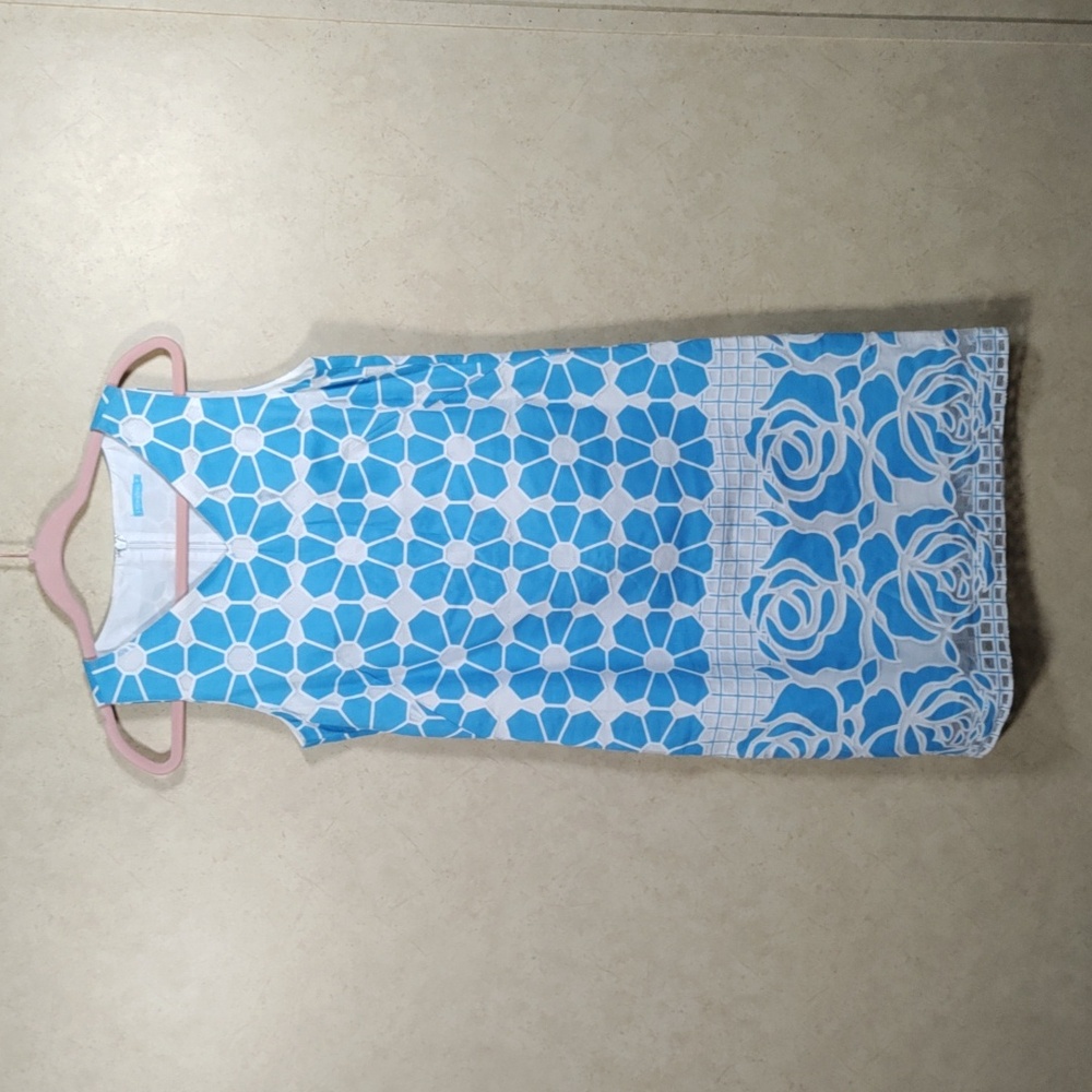 6168 J. McLaughlin blue & white floral sleeveless dress 4